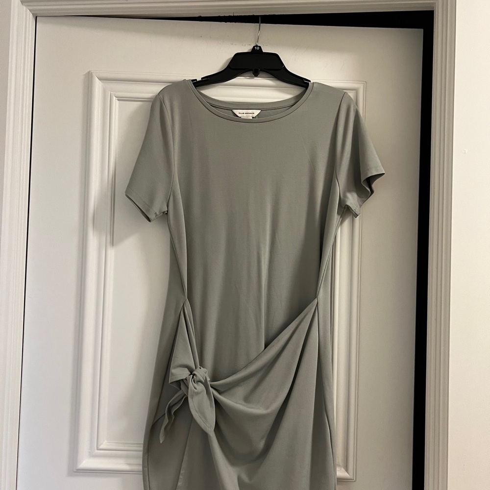 Club Monaco Green Asymmetrical Sheath Dress